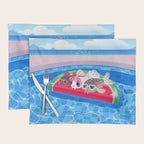 Cory cats in the swimming pool Placemat Gallery Image 1