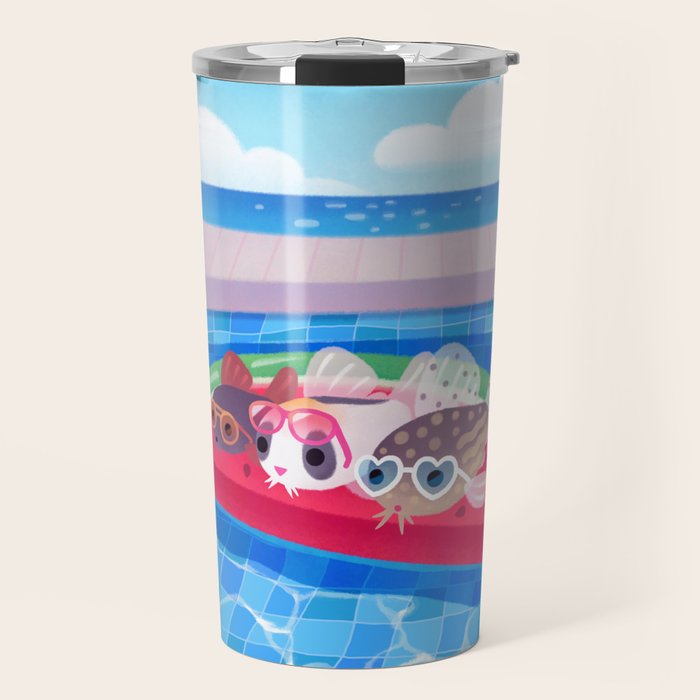 Cory cats in the swimming pool Travel Mug Gallery Image 1