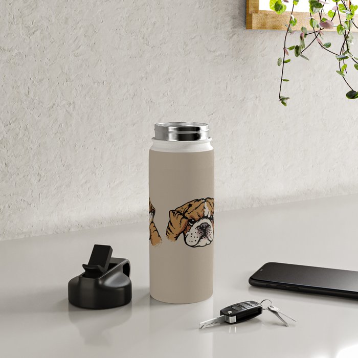 No Evil English Bulldog Water Bottle Gallery Image 5