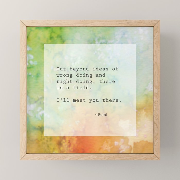 Meeting - rumi quote watercolor abstract art Mini Art Print Gallery Image 1