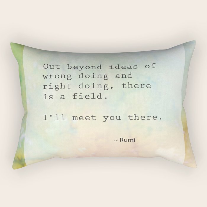 Meeting - rumi quote watercolor abstract art Rectangular Pillow Gallery Image 1