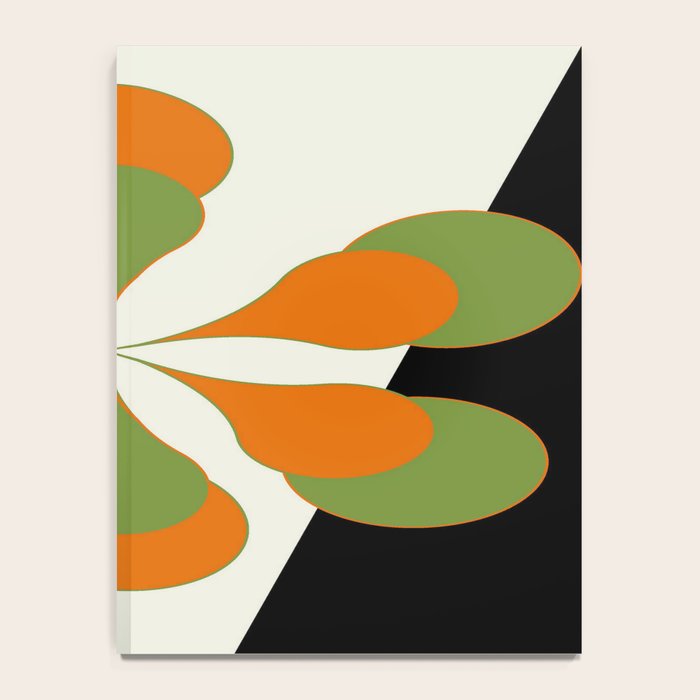 Mid-Century Modern Art 1.4 - Green & Orange Flower Notebook Gallery Image 4