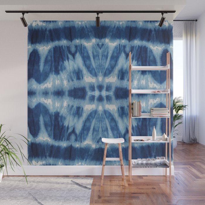 Tie Dye Blues Twos Wall Mural Gallery Image 1