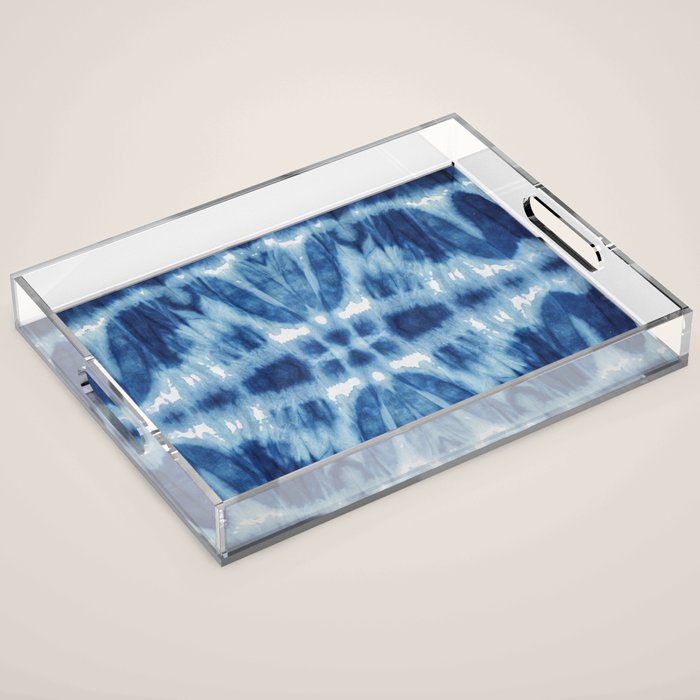 Tie Dye Blues Twos Acrylic Tray Gallery Image 1