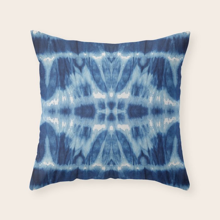 Tie Dye Blues Twos Throw Pillow Gallery Image 6