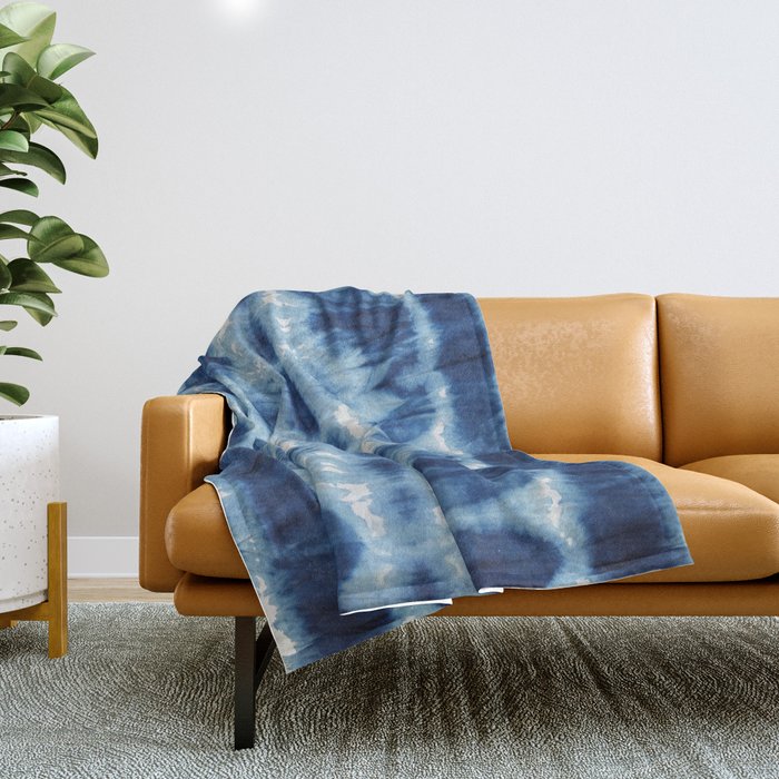 Tie Dye Blues Twos Throw Blanket Gallery Image 1