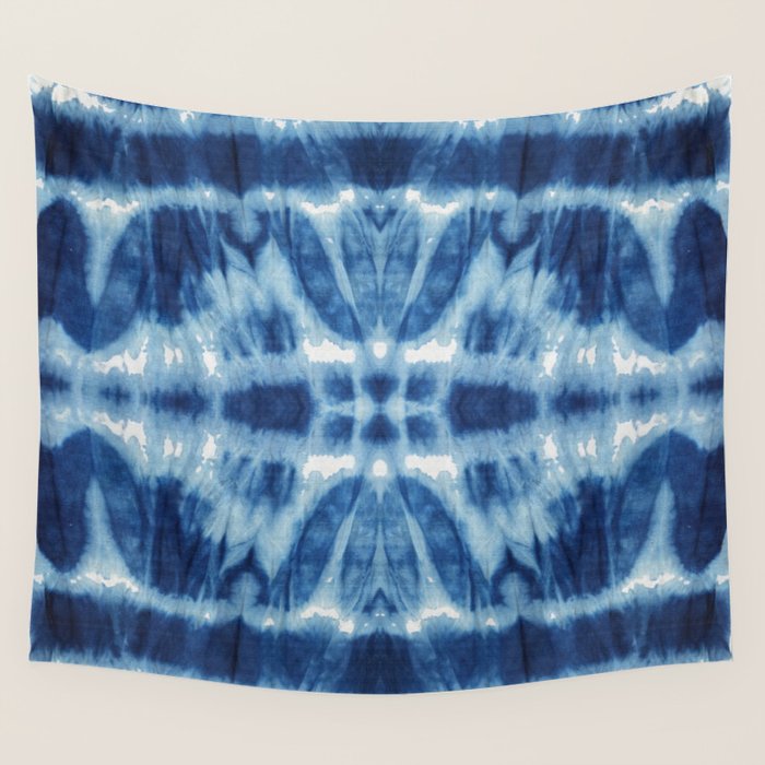 Tie Dye Blues Twos Wall Tapestry Gallery Image 4
