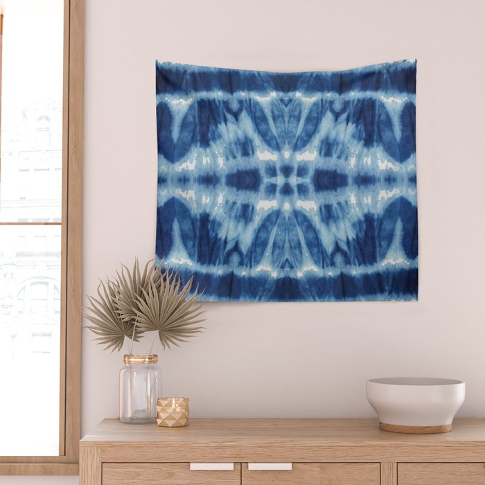Tie Dye Blues Twos Wall Tapestry Gallery Image 2