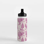 Magenta Bigfoot / Sasquatch Toile de Jouy Water Bottle Gallery Image 2
