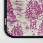 Magenta Bigfoot / Sasquatch Toile de Jouy Laptop Sleeve Gallery Image 3