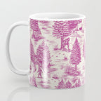Magenta Bigfoot / Sasquatch Toile de Jouy Coffee Mug Gallery Image 3