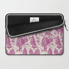 Magenta Bigfoot / Sasquatch Toile de Jouy Laptop Sleeve Gallery Image 2