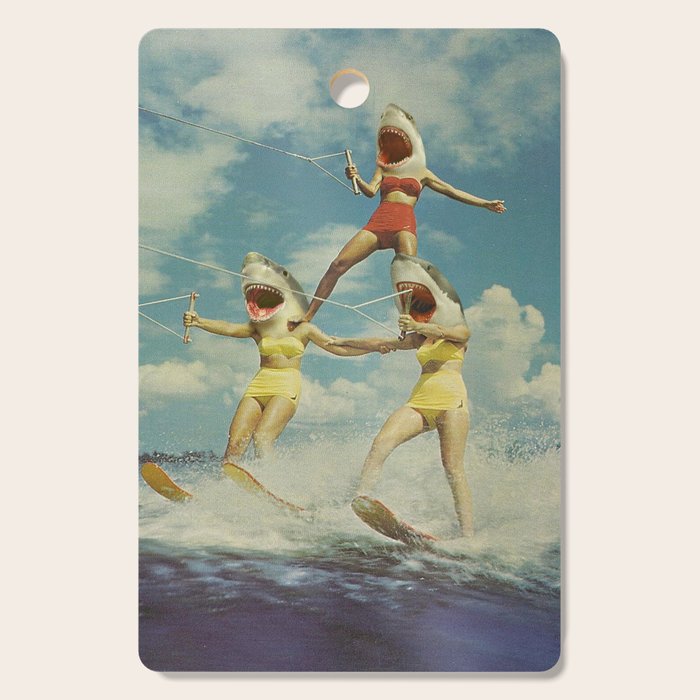 On Evil Beach - Shark Attack Cutting Board Gallery Image 1