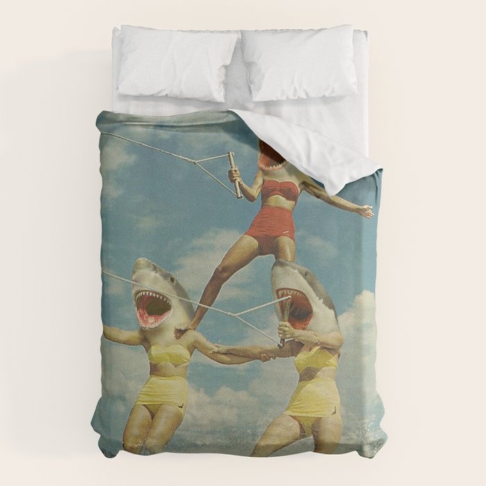 On Evil Beach - Shark Attack Duvet Cover Gallery Image 1