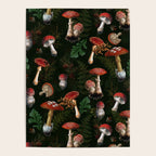 Vintage Dark Night Mushroom Forest Poster Gallery Image 4