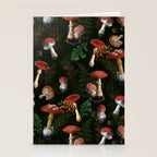 Vintage Dark Night Mushroom Forest Stationery Card Gallery Image 2