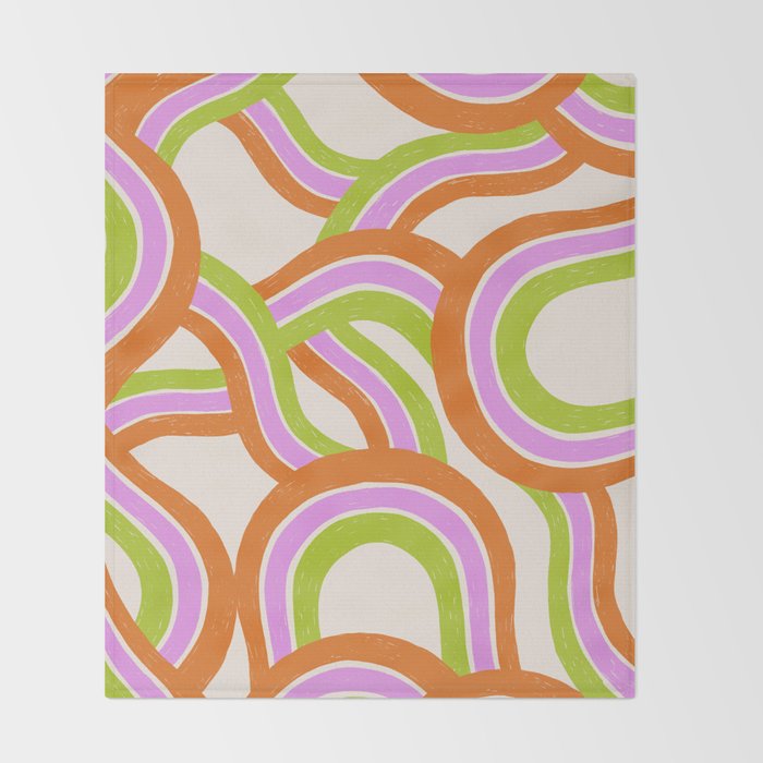 Moka Pot Rainbow - Cream Throw Blanket Gallery Image 2