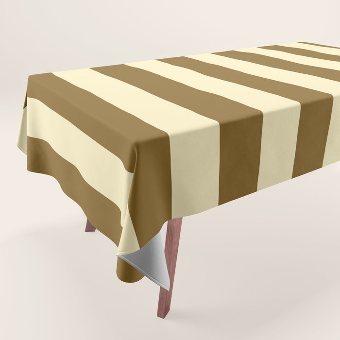 Burnt Sugar Coconut Striped Elegance Tablecloth Gallery Image 1