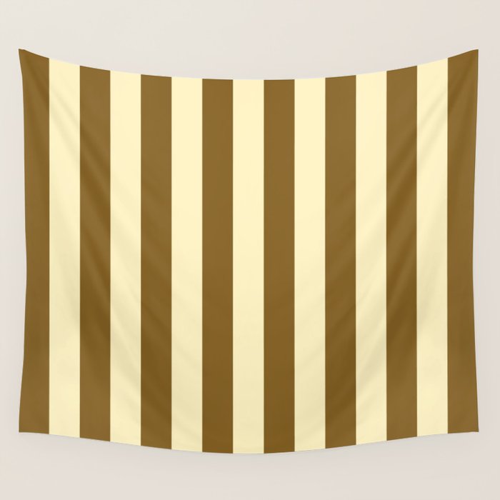 Burnt Sugar Coconut Striped Elegance Wall Tapestry Gallery Image 4
