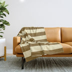 Burnt Sugar Coconut Striped Elegance Throw Blanket Gallery Image 1