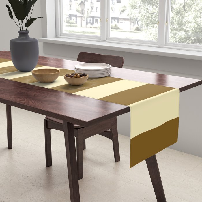 Burnt Sugar Coconut Striped Elegance Table Runner Gallery Image 2