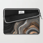 Elegant black marble with gold and copper veins Laptop Sleeve Gallery Image 2