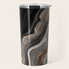 Elegant black marble with gold and copper veins Travel Mug Gallery Image 1