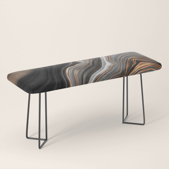 Elegant black marble with gold and copper veins Bench Gallery Image 1