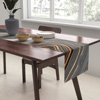 Elegant black marble with gold and copper veins Table Runner Gallery Image 2