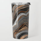 Elegant black marble with gold and copper veins Travel Mug Gallery Image 2