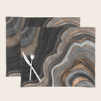 Elegant black marble with gold and copper veins Placemat Gallery Image 1