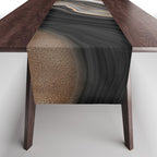 Elegant black marble with gold and copper veins Table Runner Gallery Image 1