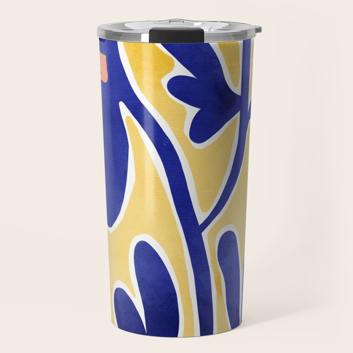 Inspiration Matisse blue leaves Travel Mug Gallery Image 1