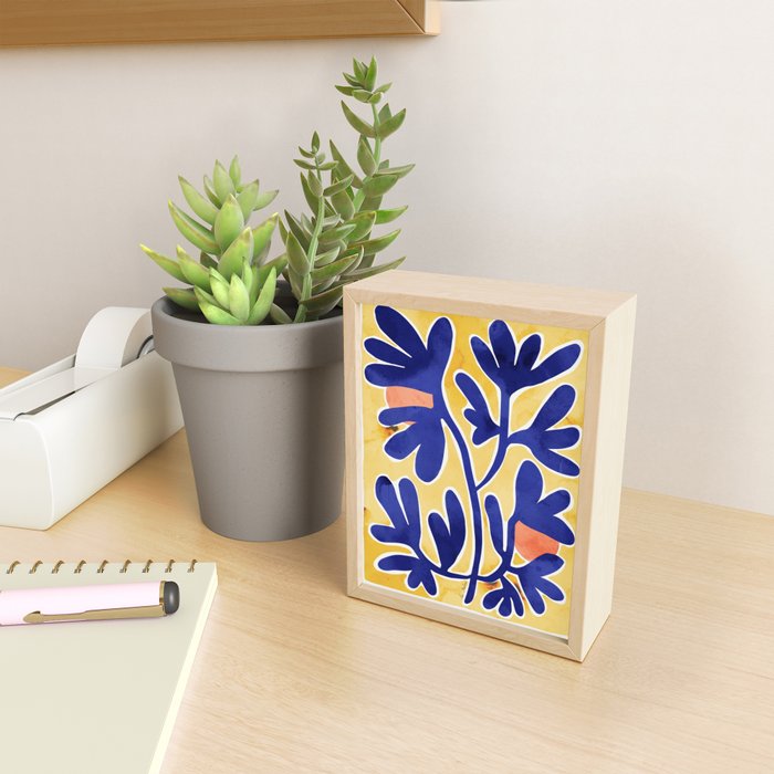 Inspiration Matisse blue leaves Mini Art Print Gallery Image 2