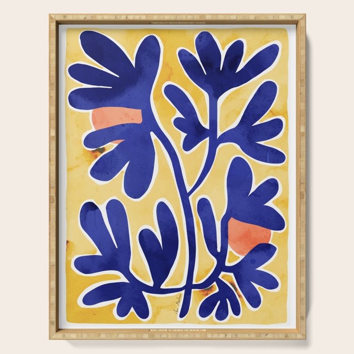 Inspiration Matisse blue leaves Serving Tray Gallery Image 1