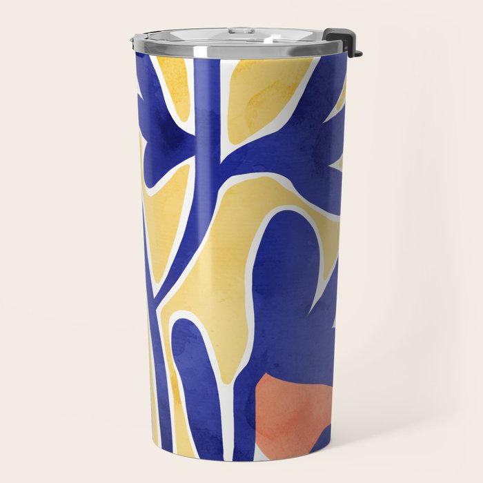 Inspiration Matisse blue leaves Travel Mug Gallery Image 2
