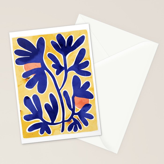 Inspiration Matisse blue leaves Stationery Card Gallery Image 2