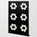 La Fleur | 06 - Retro Floral Print Black And White Flower Wallpaper Gallery Image 2