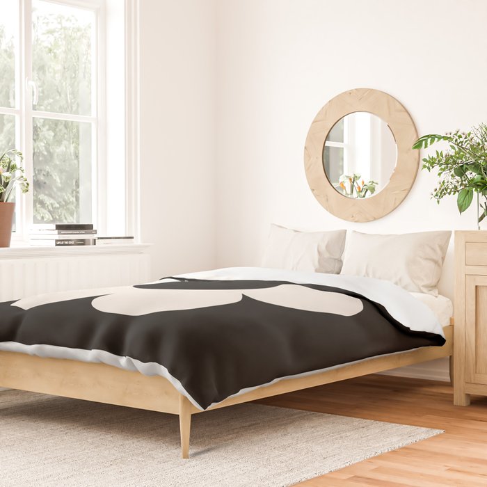 La Fleur | 06 - Retro Floral Print Black And White Flower Duvet Cover Gallery Image 2