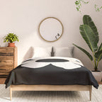 La Fleur | 06 - Retro Floral Print Black And White Flower Comforter Gallery Image 3