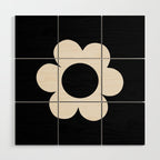 La Fleur | 06 - Retro Floral Print Black And White Flower Wood Wall Art Gallery Image 1