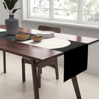La Fleur | 06 - Retro Floral Print Black And White Flower Table Runner Gallery Image 2