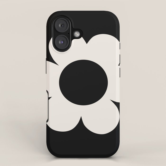 La Fleur | 06 - Retro Floral Print Black And White Flower iPhone Case Gallery Image 1