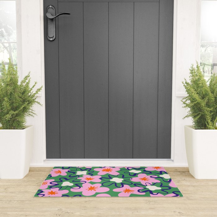 Bright Floral Welcome Mat Gallery Image 3
