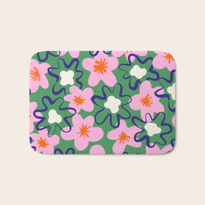 Bright Floral Bath Mat Gallery Image 1