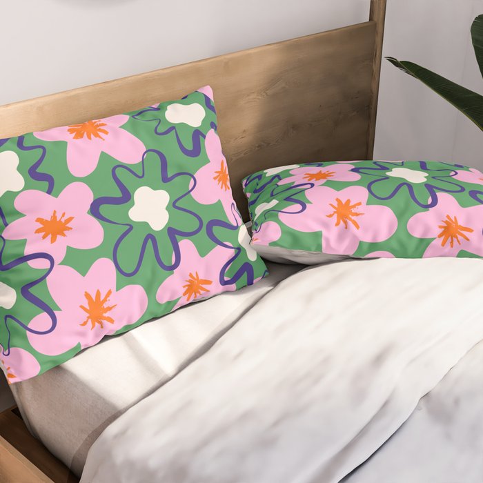 Bright Floral Pillow Sham Gallery Image 2