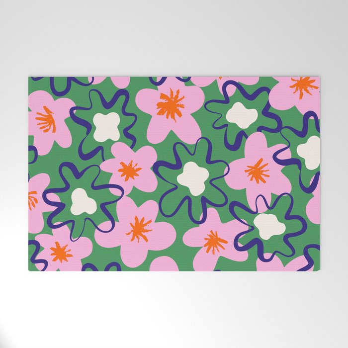 Bright Floral Welcome Mat Gallery Image 1