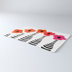 Red Petals Retro Flowers Stripe Bottles White Background #decor #society6 #buyart Rug Gallery Image 3