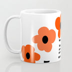 Red Petals Retro Flowers Stripe Bottles White Background #decor #society6 #buyart Coffee Mug Gallery Image 3