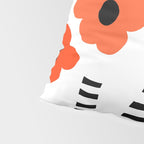 Red Petals Retro Flowers Stripe Bottles White Background #decor #society6 #buyart Pillow Sham Gallery Image 4